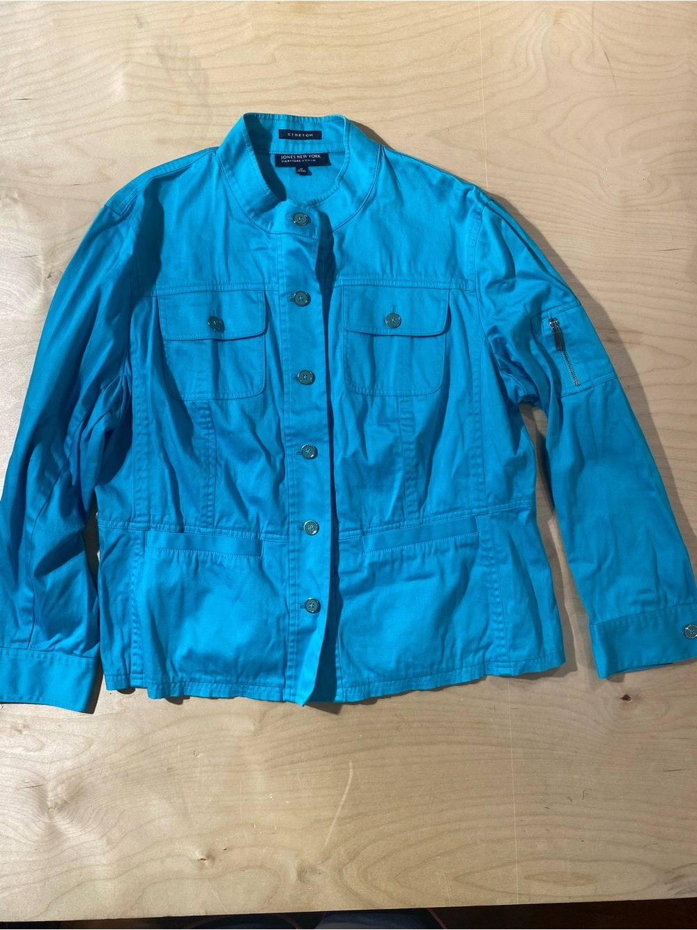 Jones New York Bright Turquoise Utility Jacket 1X (SO) - Picture 4 of 10